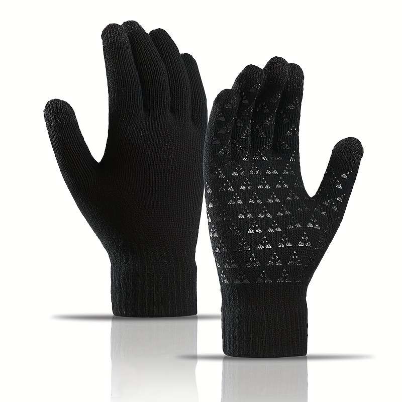 1 Pair Brown Warm Gloves