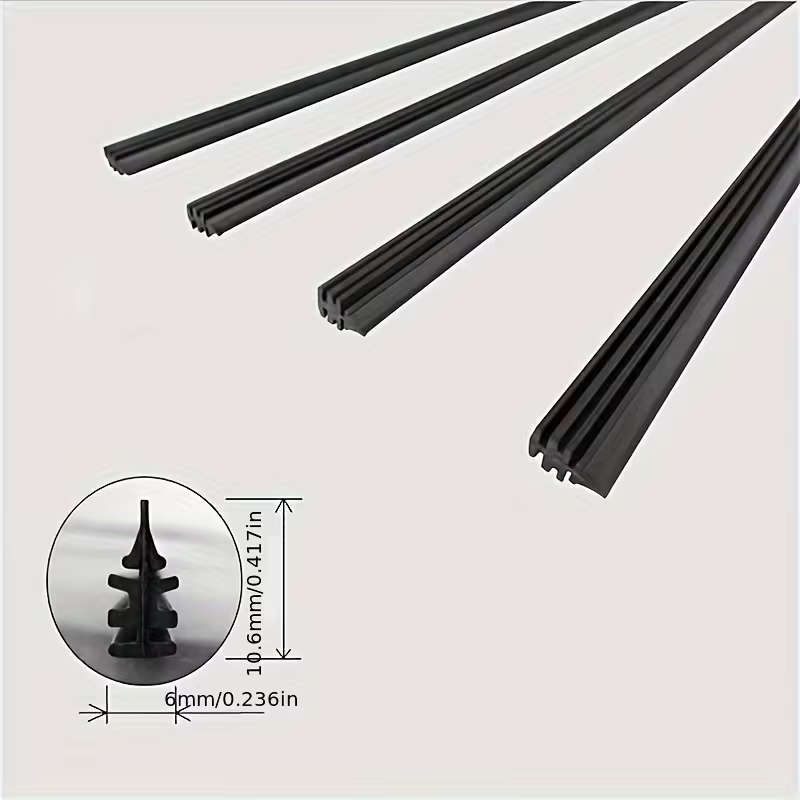 2pcs Silicone 26-inch Car Bus Universal Frameless Windshield Wiper Blade Refill Adhesive Strip Cutta