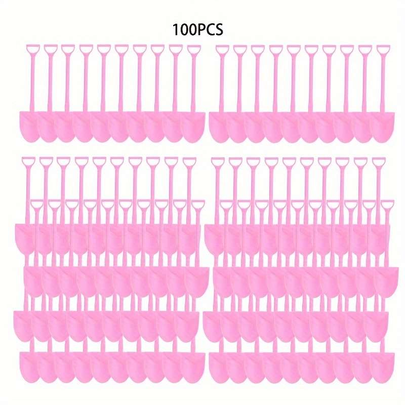 100pcs Colorful Disposable Plastic Spatula Spoons Perfect for Ice Cream Cake Cheese Desse