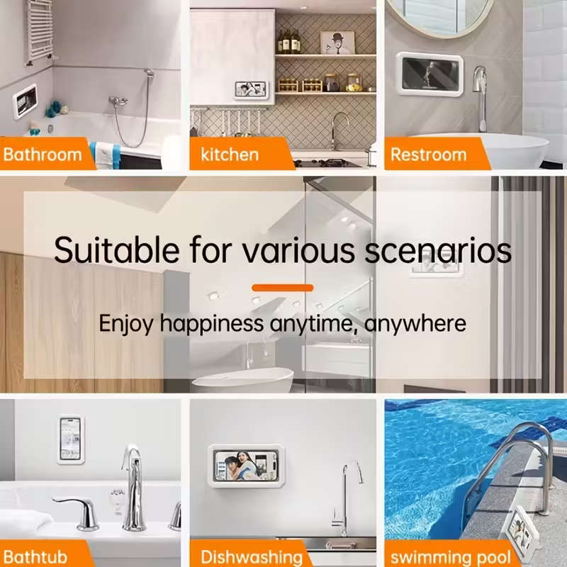 Bathroom Phone Holder Shower Phone Case Waterproof Touch Screen