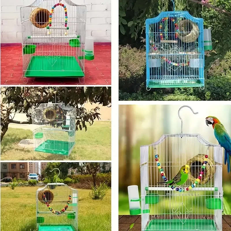 8 Plastic Bird Feeders And Waterers
