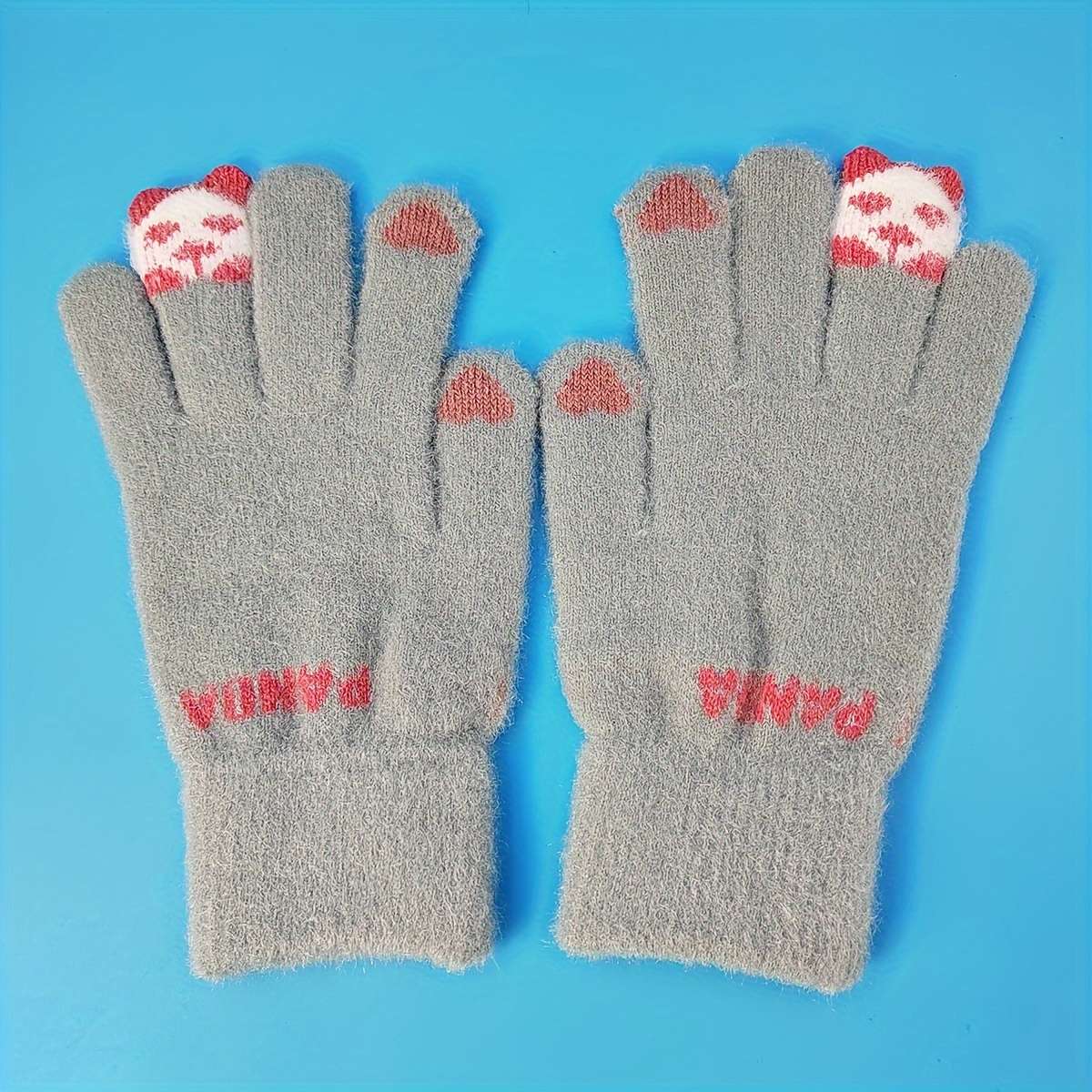 1 Pair Light Purple Warm Gloves