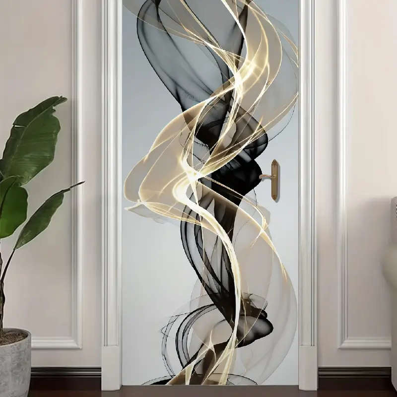 2-Pack Modern Geometric Space Themed Door Stickers