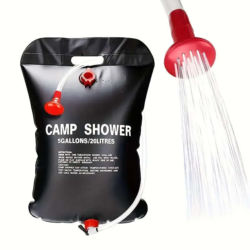 20L Portable Camping Shower Bag With Removable Hose On-off Switchable Shower Head Perfect