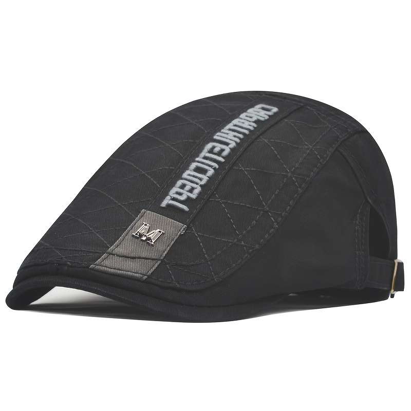 1pc Hat Men's Korean Version Versatile Three-dimensional Patch Embroidered Iron Label M Letter Tren