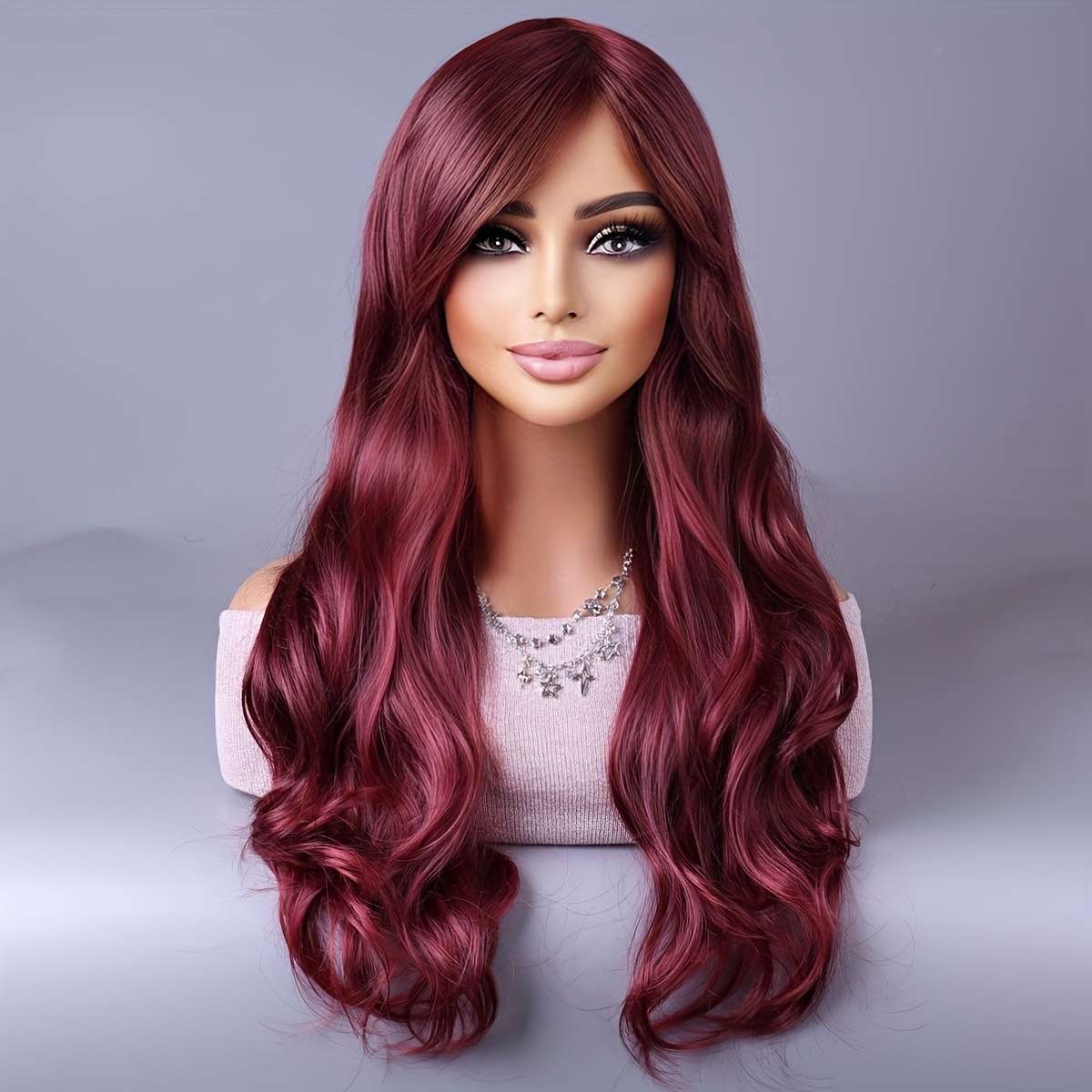 1Pc Reddish Brown 66.04cm Fashion Design Wig
