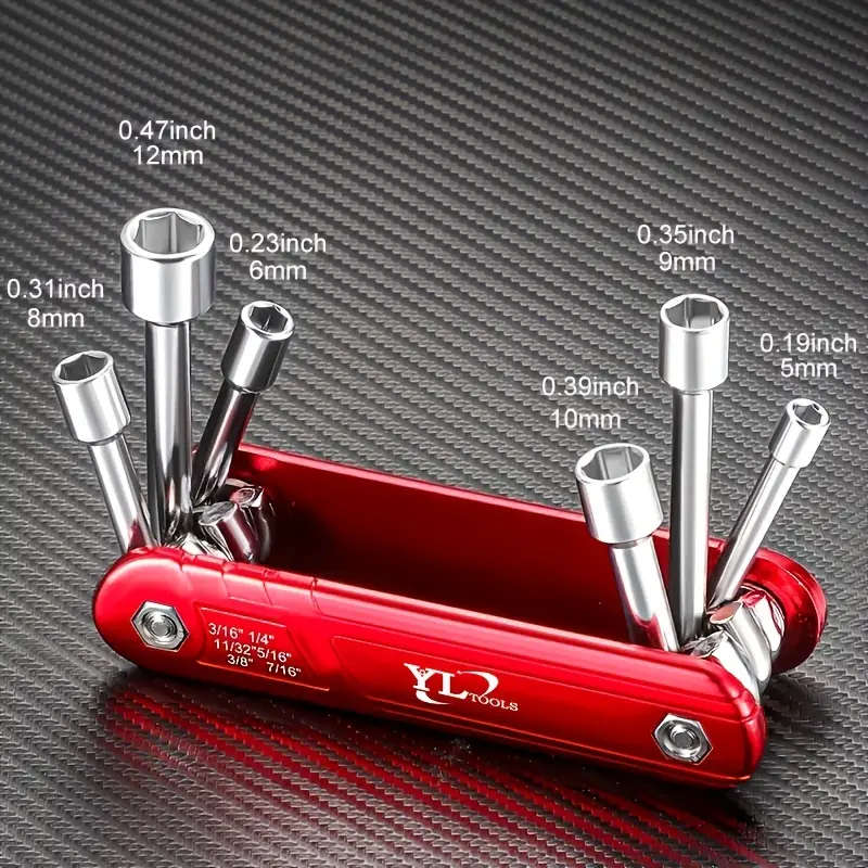 1pc Portable Wrench Mini Folding Hexagon Socket Wrench