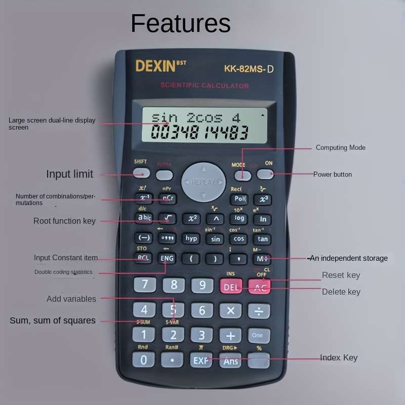 1pc Black Scientific Calculator a Multifunctional Device Designed Specifically for Students Taking E