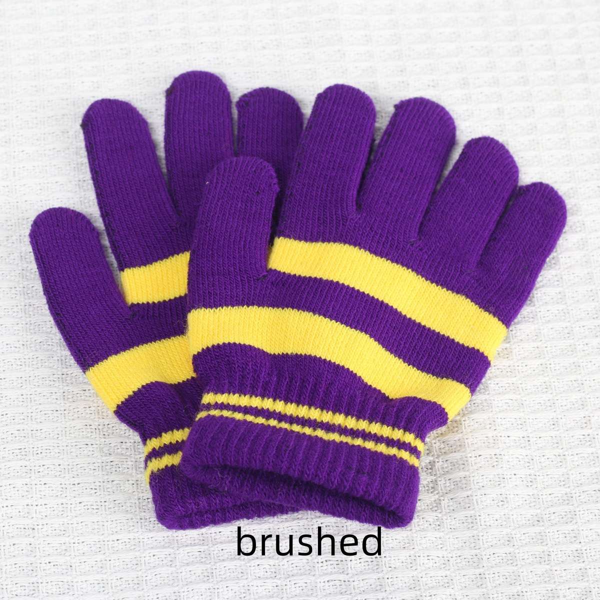 1 Pair Pure Black Style Plus Velvet Warm Gloves