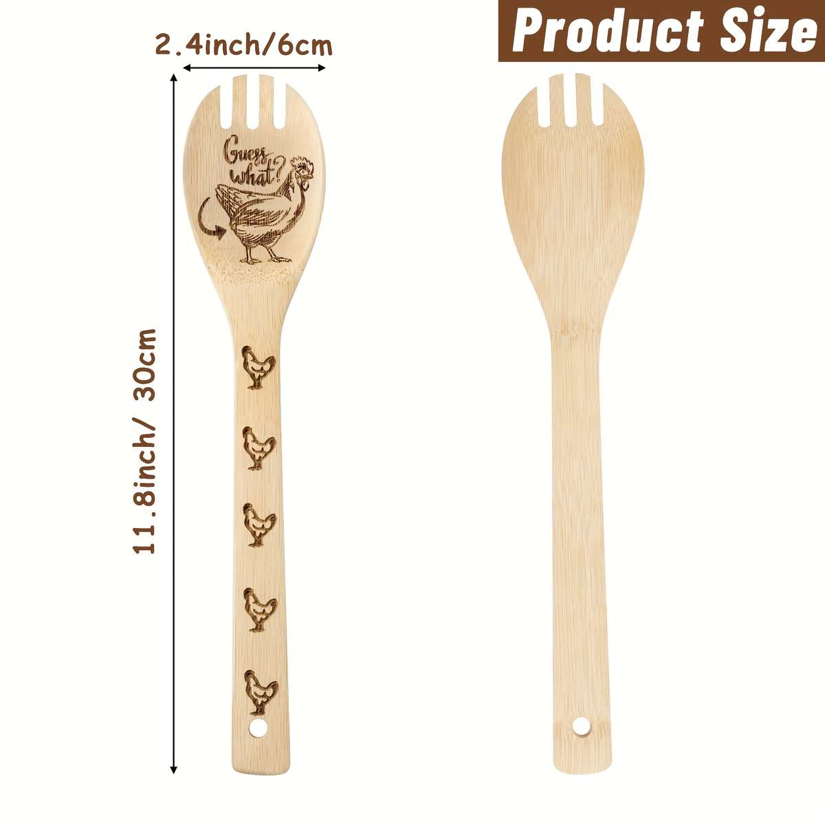 5pcs set Rooster Chicken Bamboo Kitchen Utensils Set Kitchen Burned Decorative Wooden Cooking