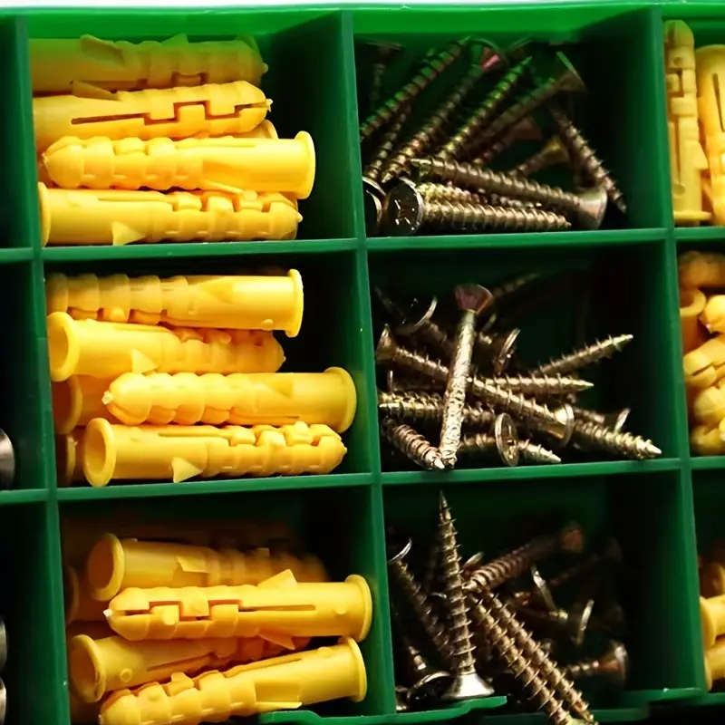 180 Pcs Self Tapping Screws With Plastic Expansion Tube In Box