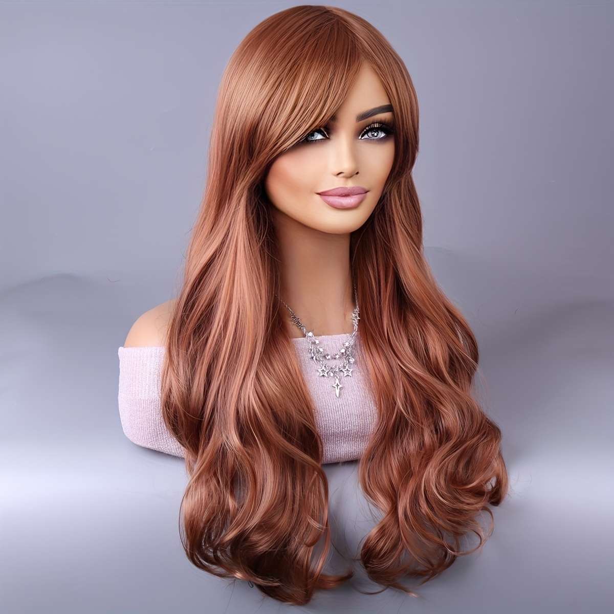 1Pc Reddish Brown 66.04cm Fashion Design Wig