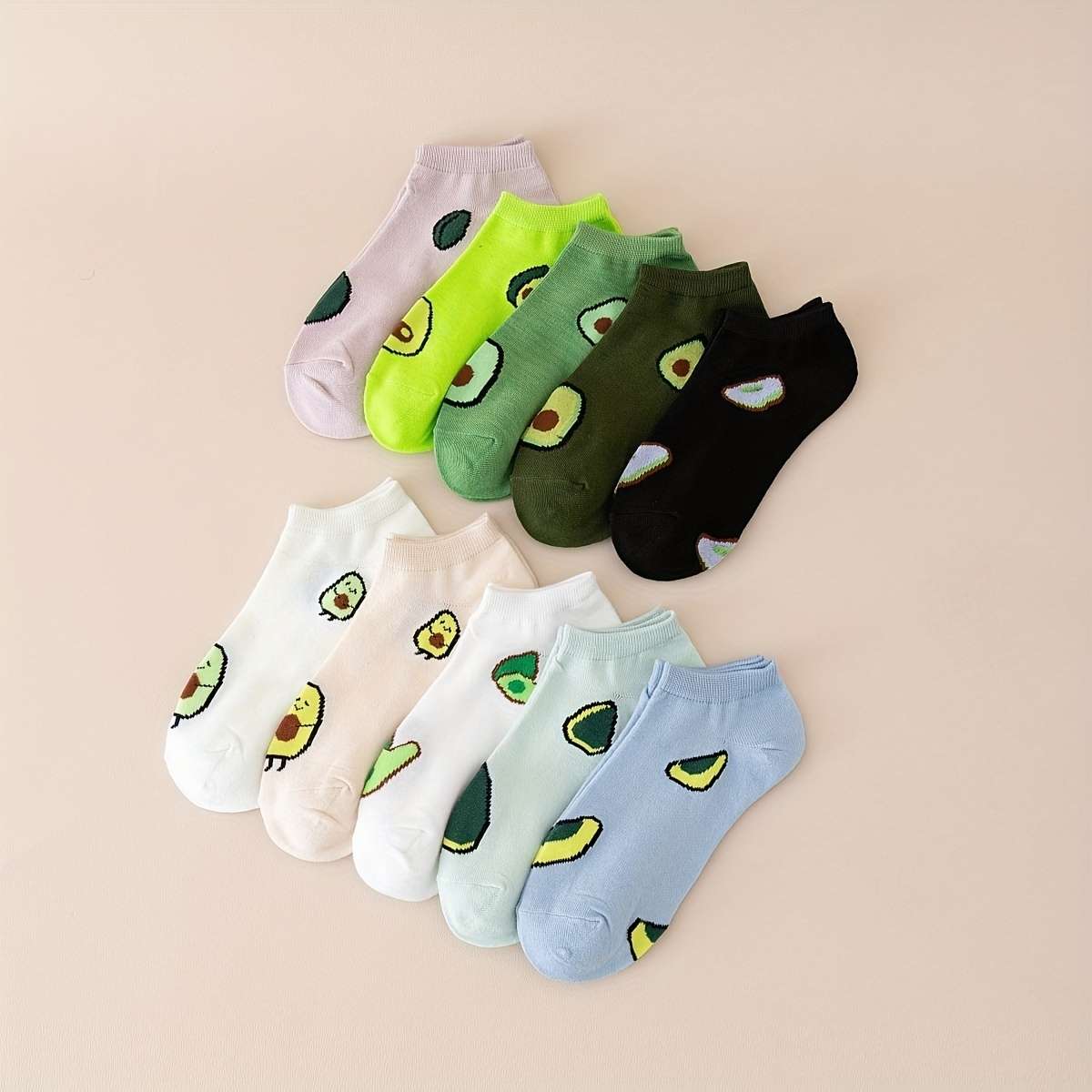 10 Pairs Of Mixed Colors One Size High Elastic Socks