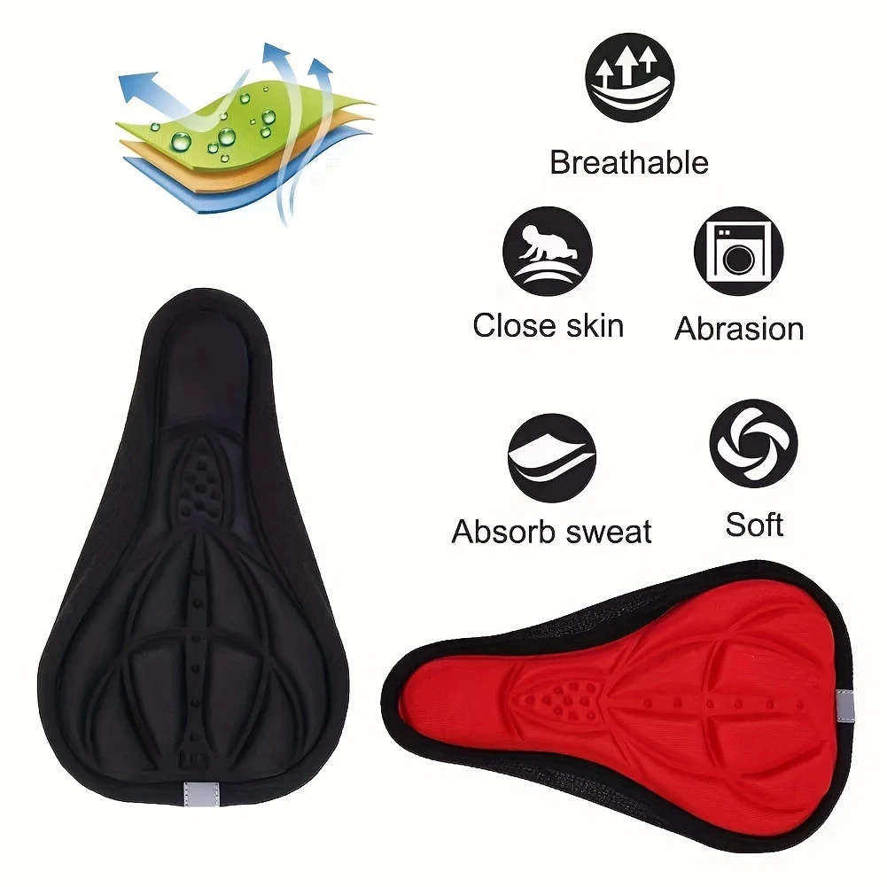 1pc Upgrade Your Mountain Bike with This 3D Cushion Cover Soft Silicone Saddle Seat Cover