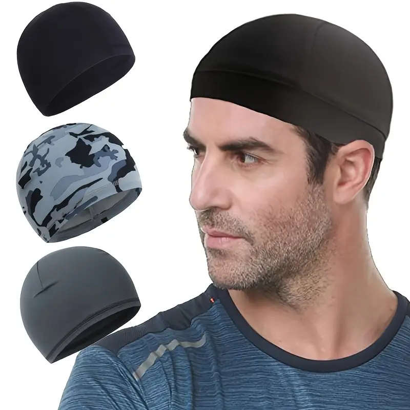 1pc Cooling Skull Cap Helmet Liner Sweat Wicking Cycling Running Hat for Men Women Color sent random