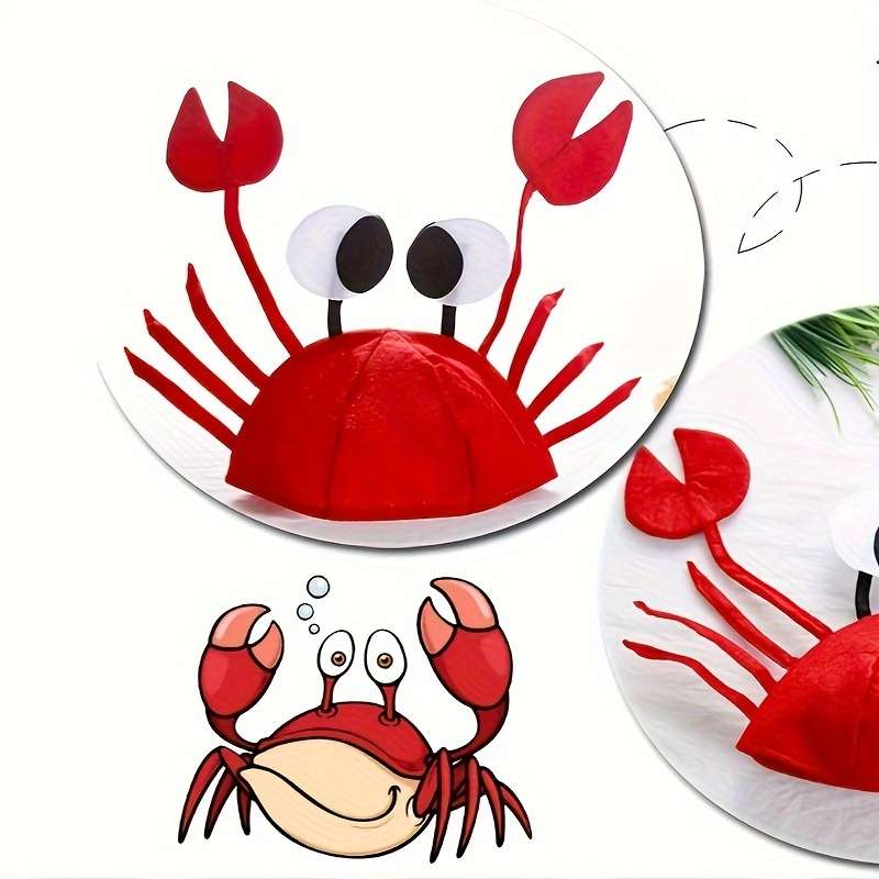 1pc Cute Funny Crab Hat For Unisex Gift