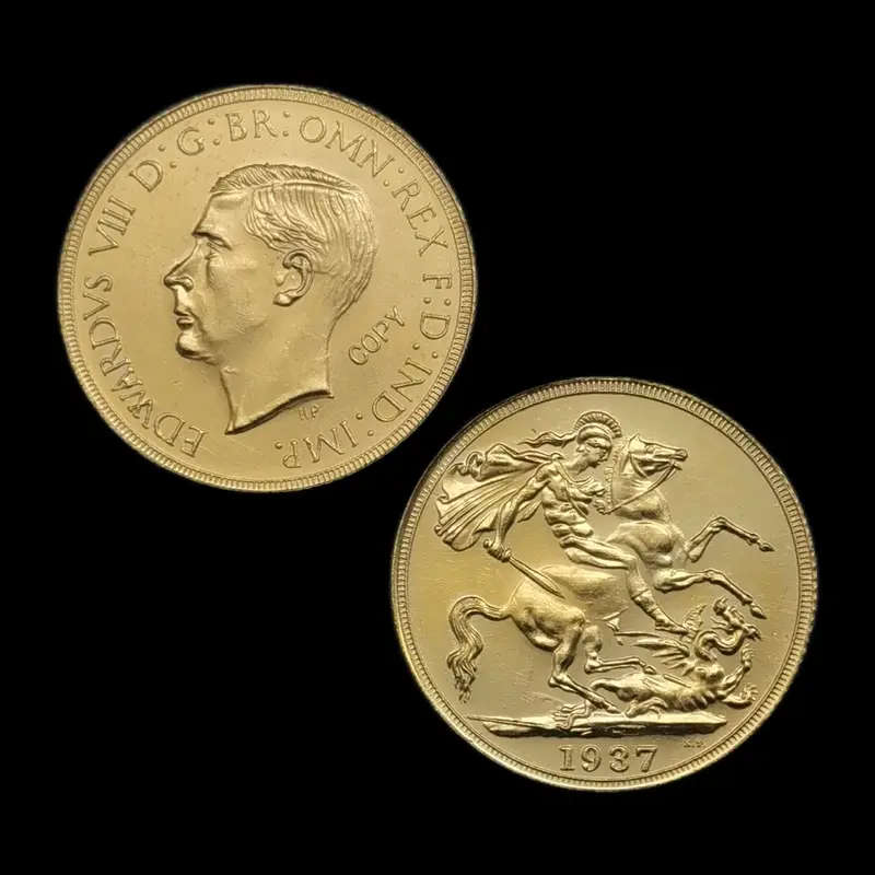 1937 UK Edward VIII Golden Replica Coin