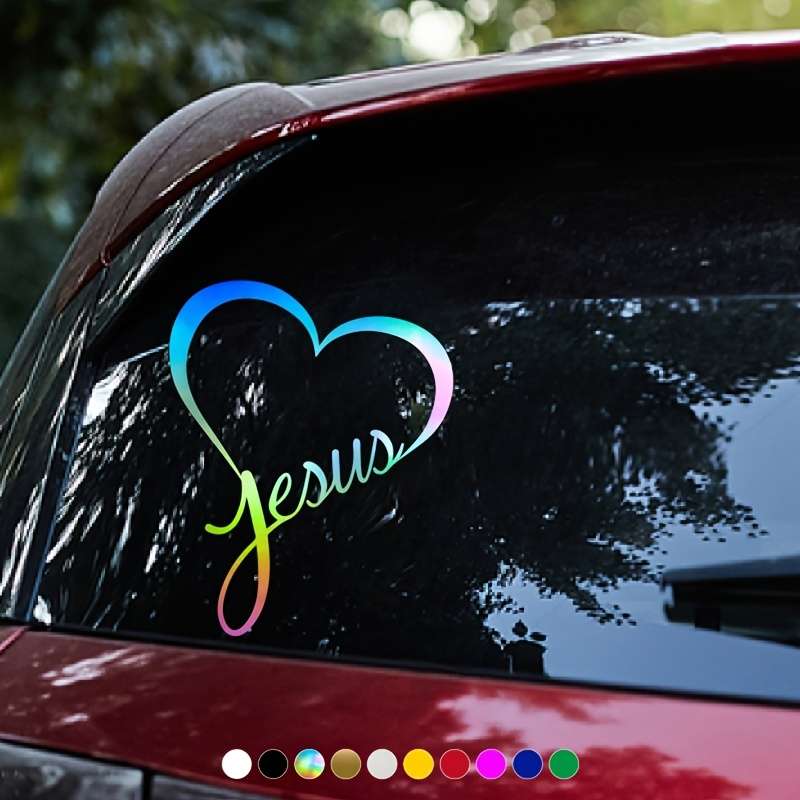1pc Silvery Jesus Christian Themed Stickers