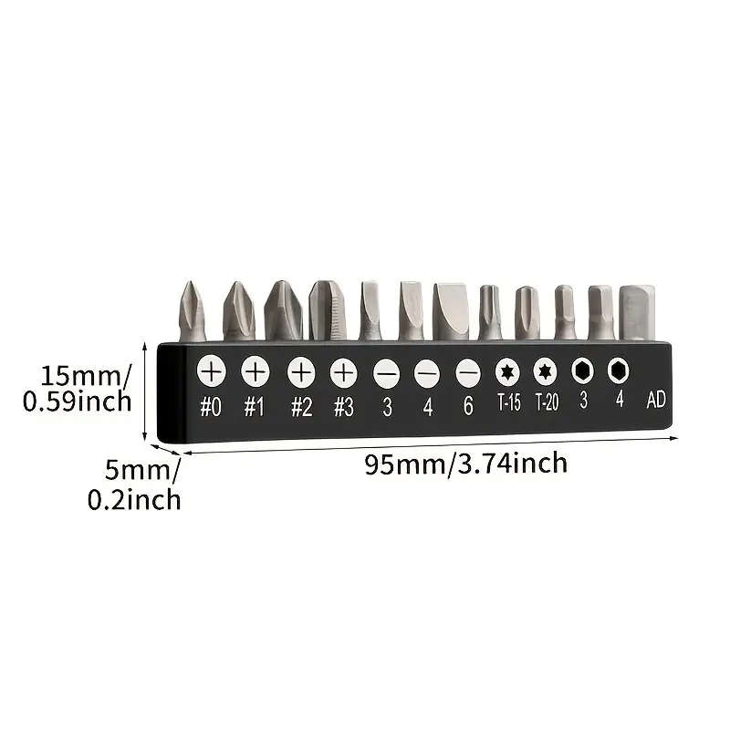 12-Piece Mini Ratchet Offset Screwdriver Bit Set