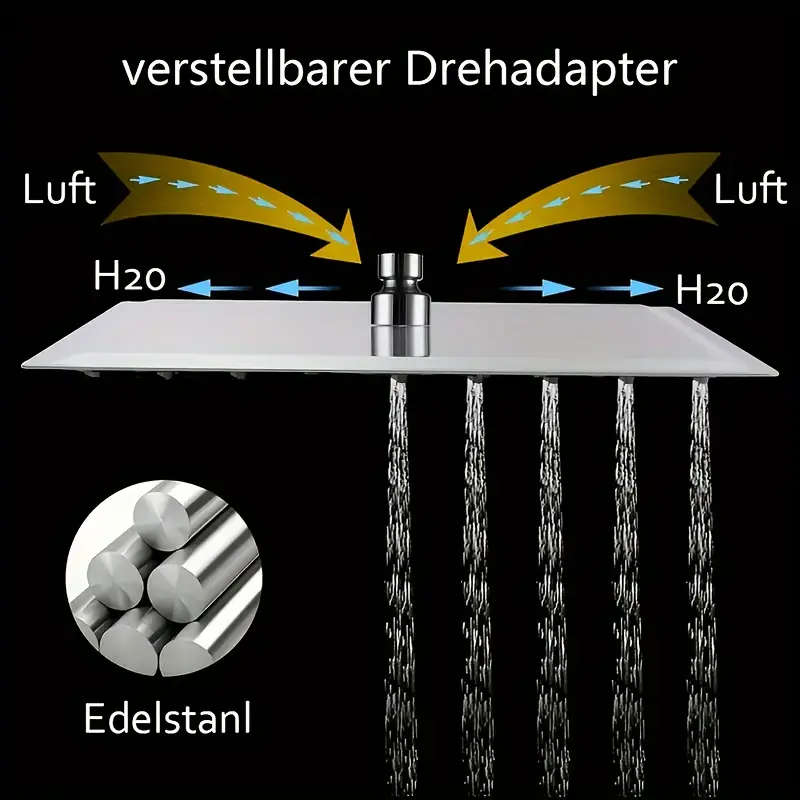 20cm Stainless Steel Square Rainfall Shower Head