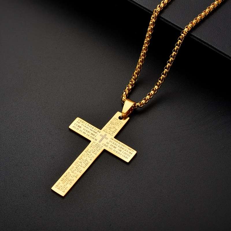 1 Piece Golden Jesus Theme Pendant