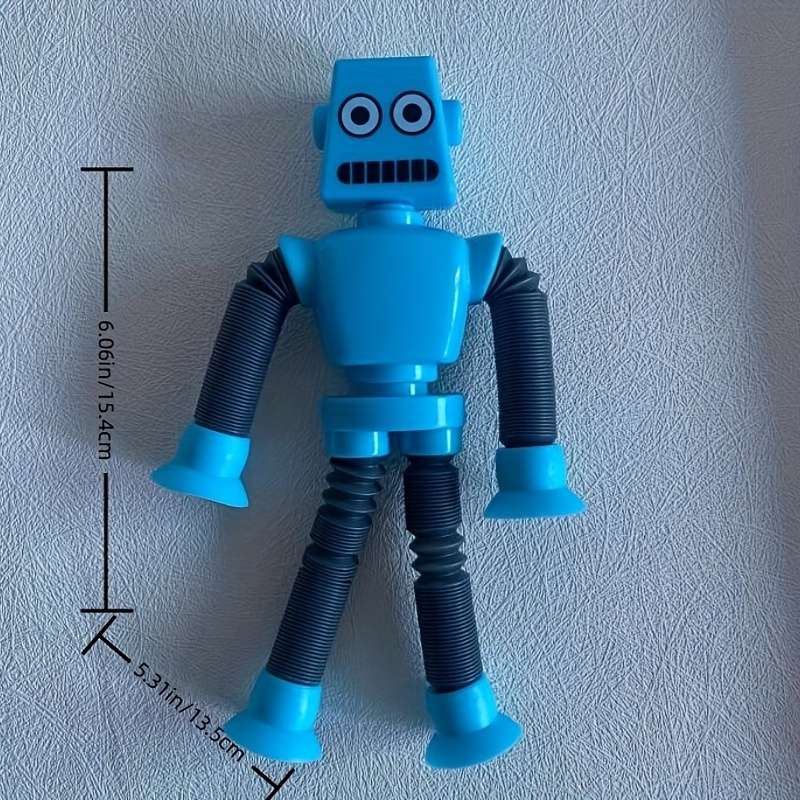 1Pc Yellow Light Up Stretching Robot Puzzle Toy