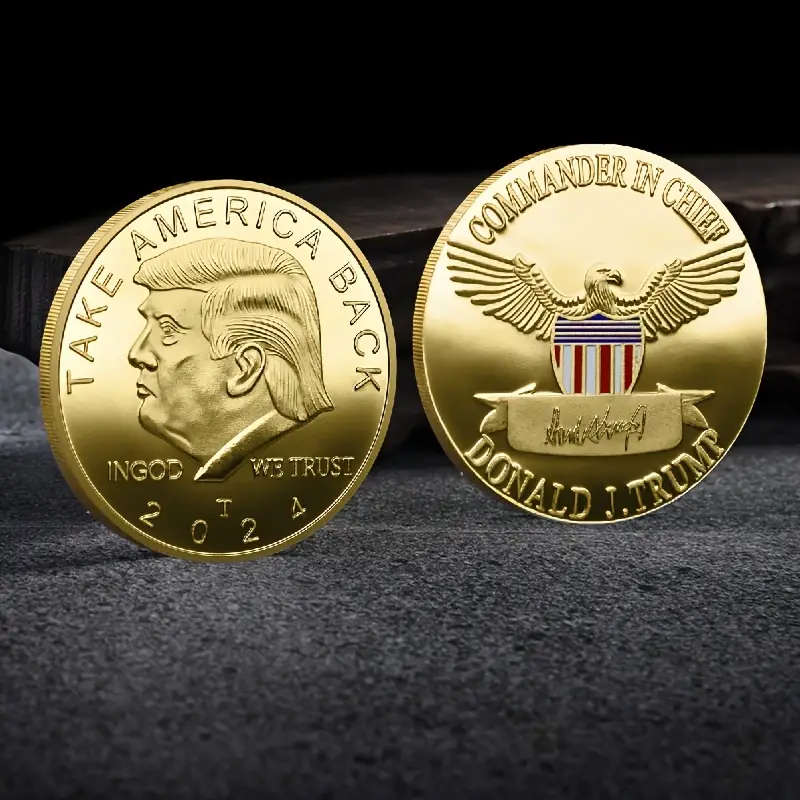 TRUMP Gold-Plated Replica COIN, Capsule included, Collectible Bullion