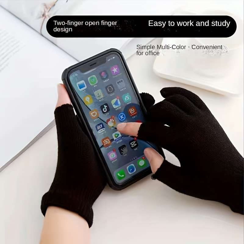 1 Pair Blue Warm Gloves