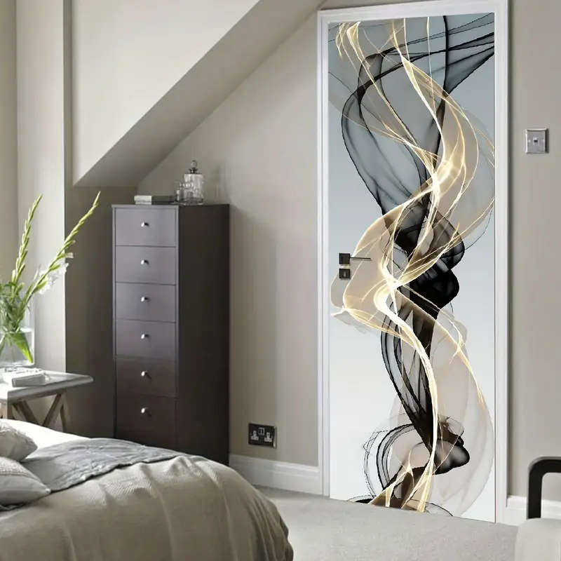 2-Pack Modern Geometric Space Themed Door Stickers