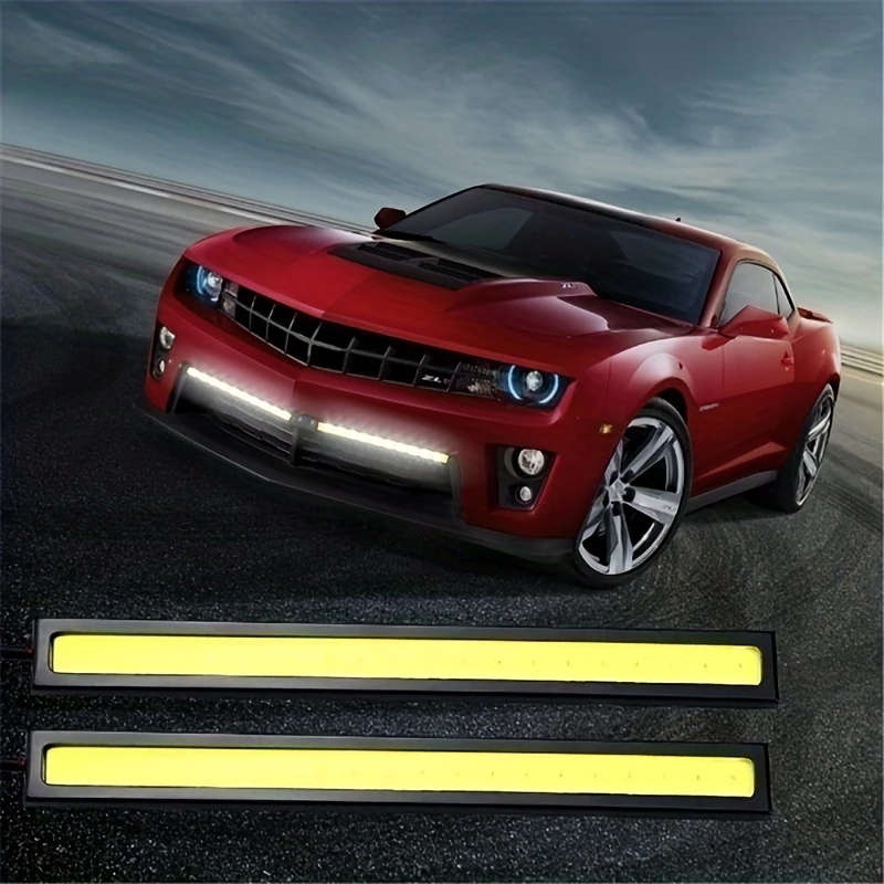 2Pcs 17cm Universal COB LED Strip Car Daytime Running Fog Lamp DRL Driving Strip Light Flexible Led