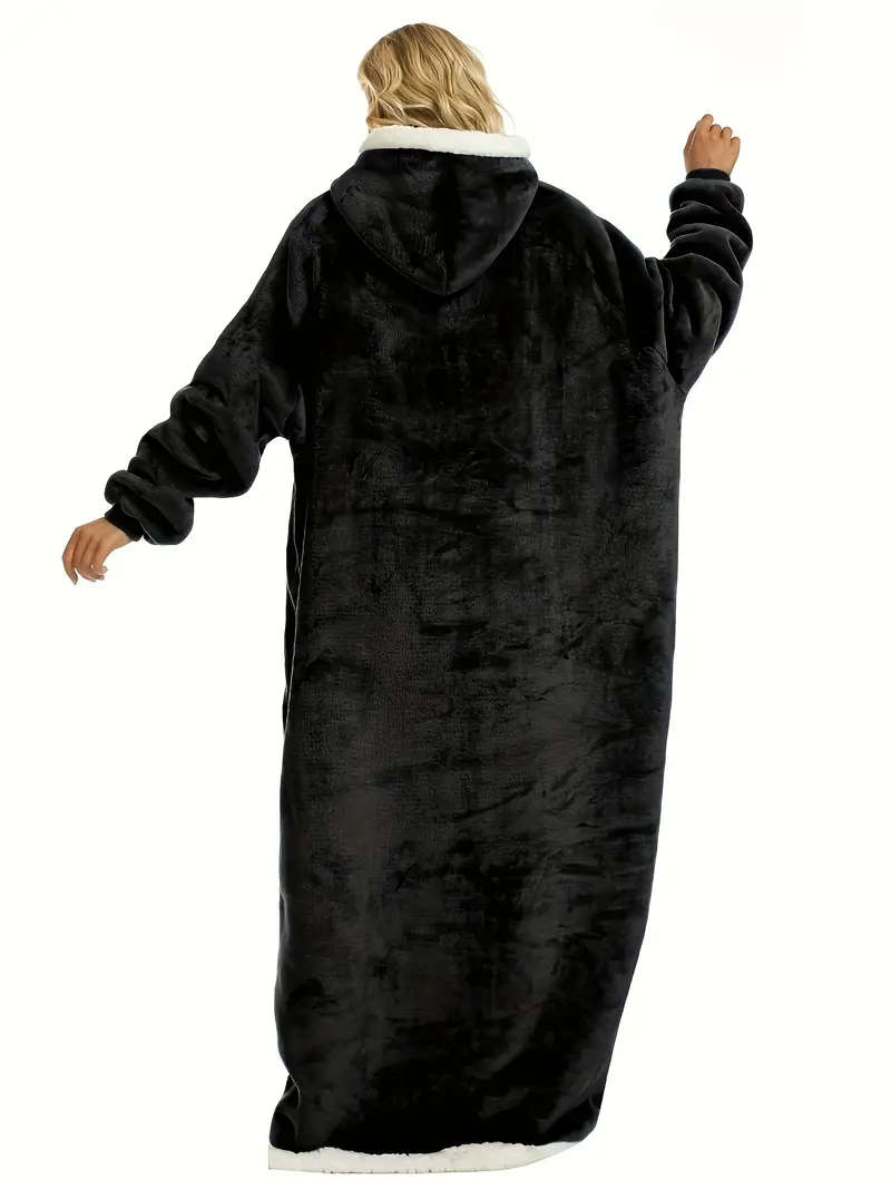 [Cozy Hoodie Blanket] Soft Unisex Cozy Oversized Hoodie Blanket - Plush Lounge Pajamas, Long Sleeve