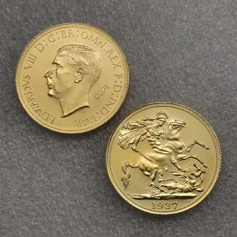 1937 UK Edward VIII Golden Replica Coin