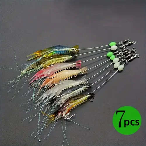 7pcs Luminous Shrimp Soft Lure 8cm  5g
