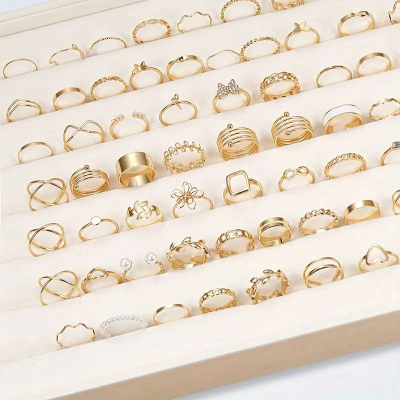 66pcs Ring Set Trendy Designs Mix