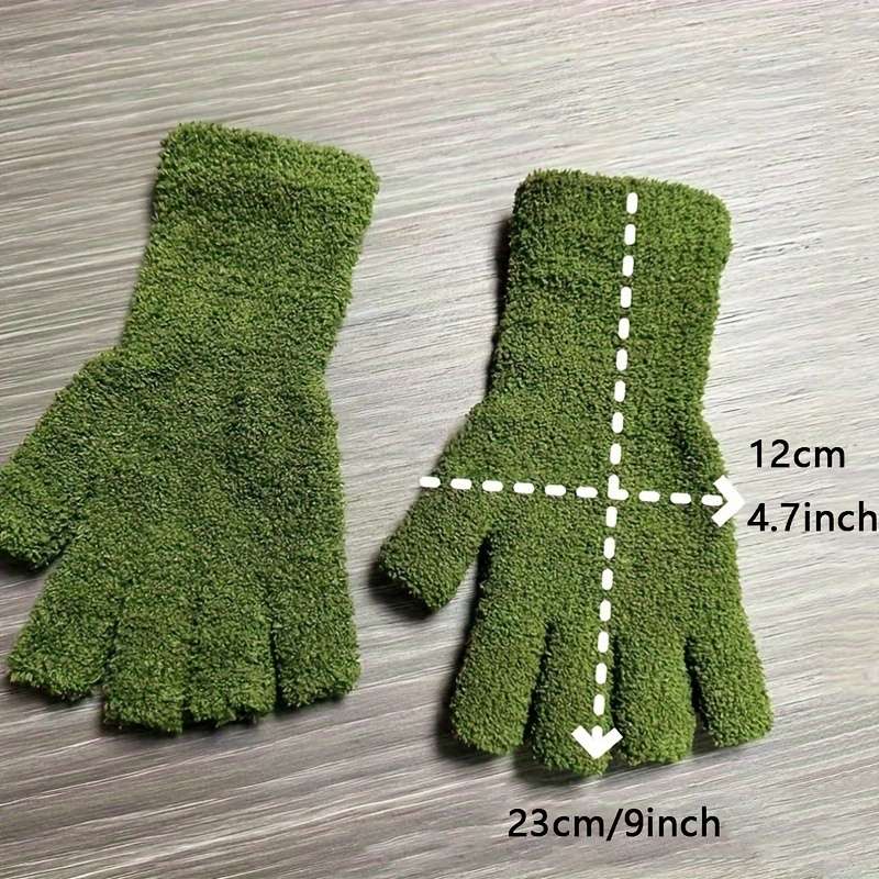 1 Pair Green Warm Gloves