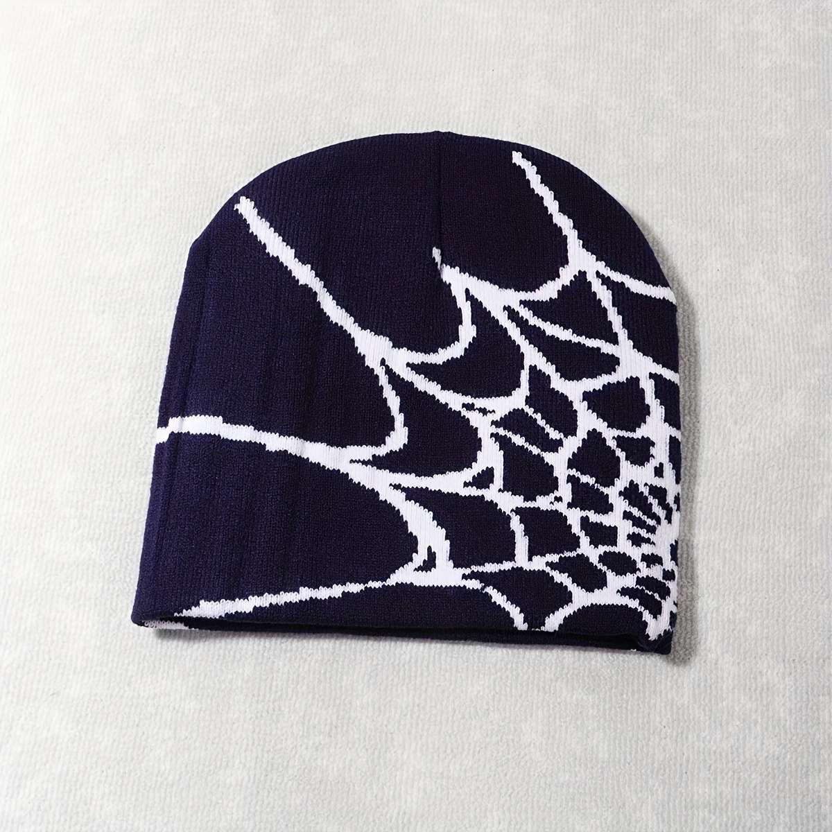 1pc Spider Web Knitted Beanie Hat Soft Lightweight Elastic and Warm Unisex Fashion Hat for Hal