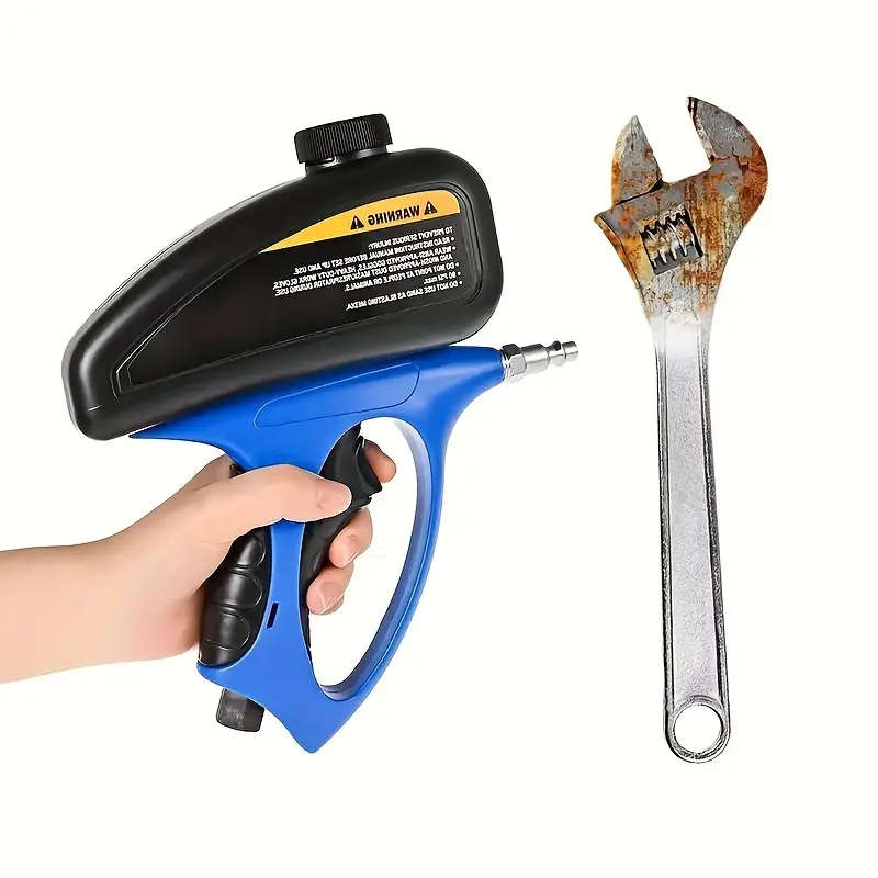 Portable Handheld Gravity Feed Sandblaster 90 PSI Adjustable Flow Easy-Load Design with Air Inlet Id