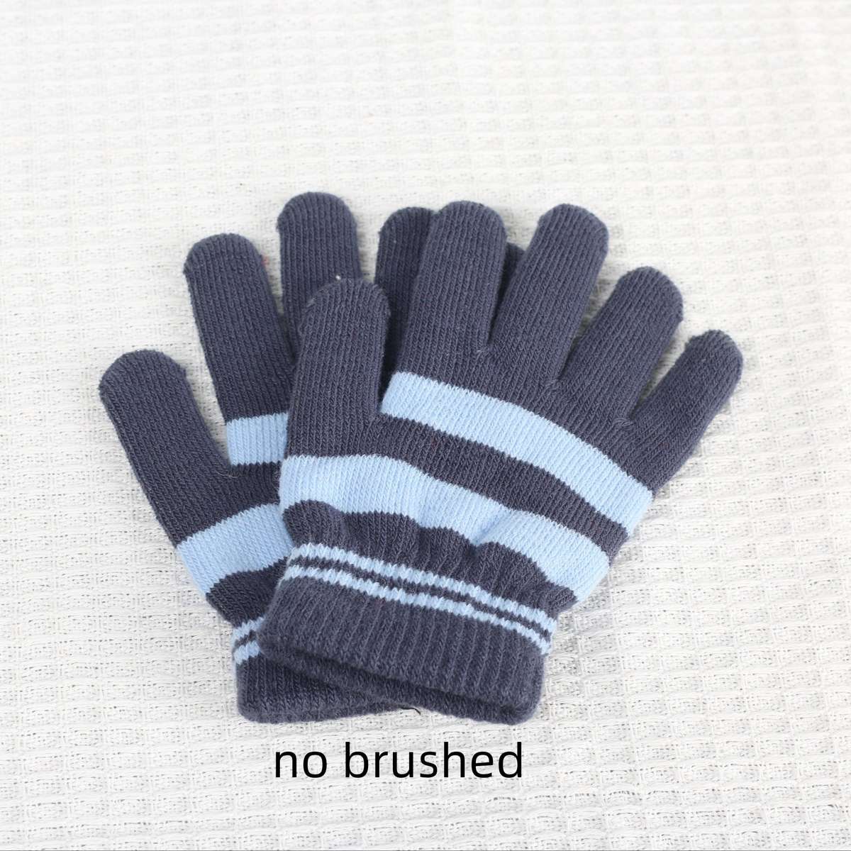 1 Pair Dark Gray Plus Light Blue Style Ordinary No Velvet Warm Gloves
