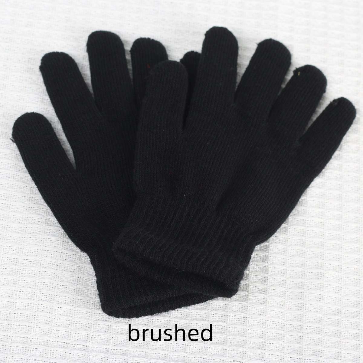 1 Pair Pure Black Style Plus Velvet Warm Gloves