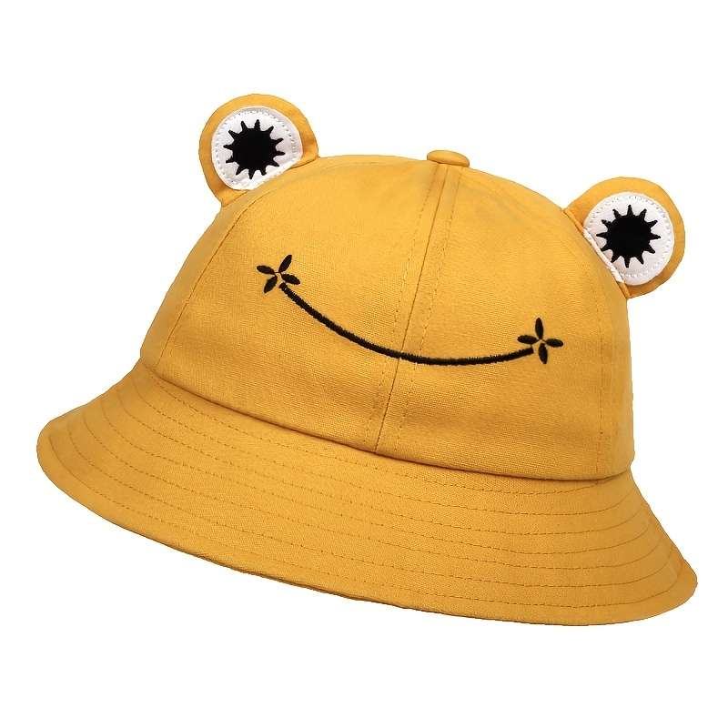 Men's Cartoon Frog Bucket Hat Outdoor Sunscreen Casual Hat Suitable