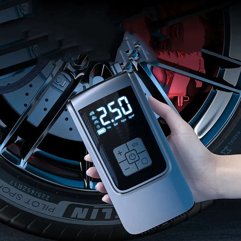 1pc Air Compressor Pump Inflator Car Portable Digital Air Compressor Cordless Car Tire Pump Suitable