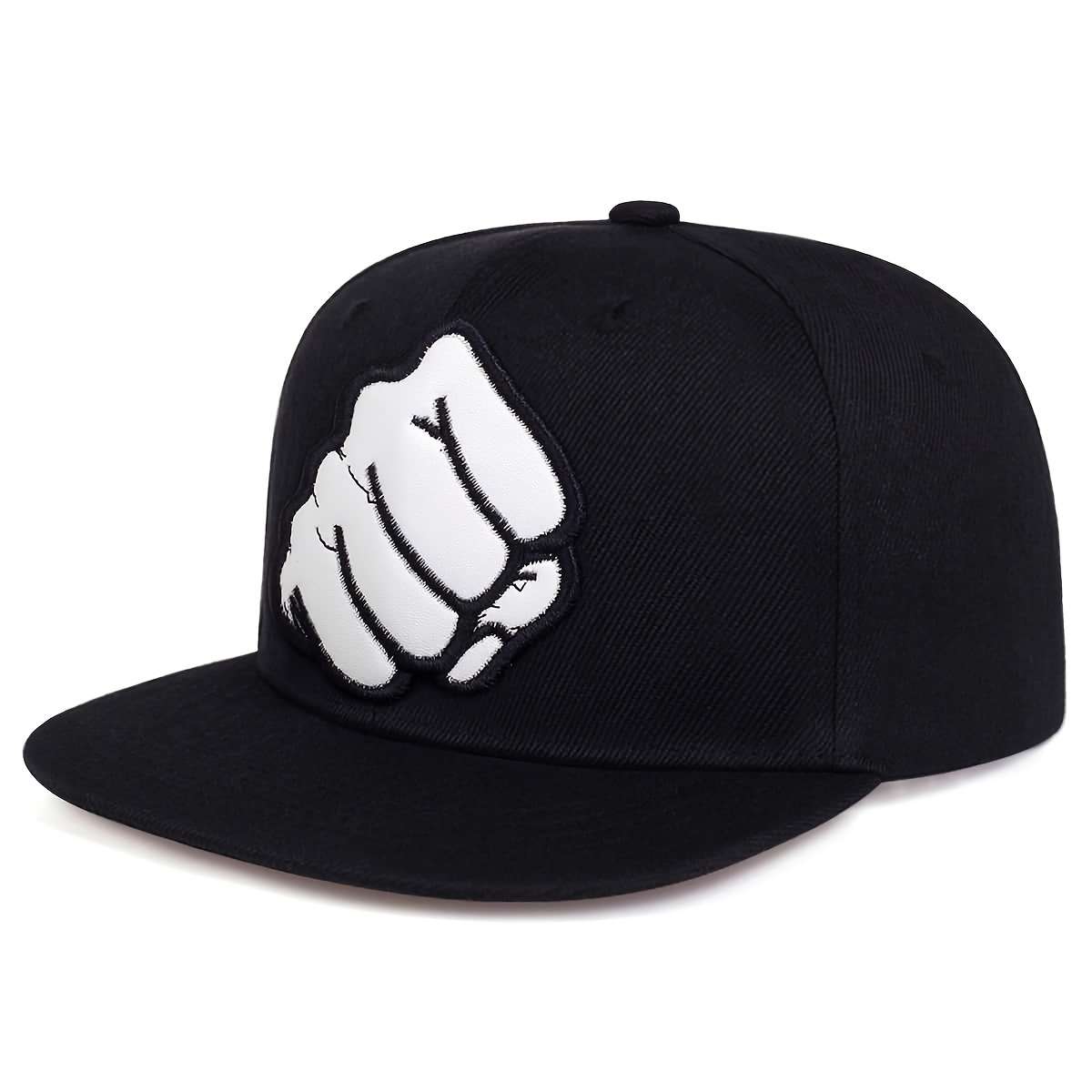 Fist Patched Baseball Cap Outdoor Sun Hat Flat Brim Cap Adjustable Casual Hat