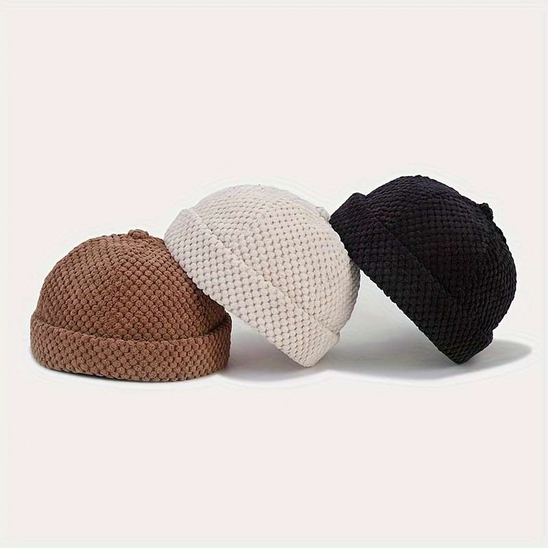 Thicken Hip Hop Beanie Skullcap Solid Color Beanie Hat Ideal choice for Gifts