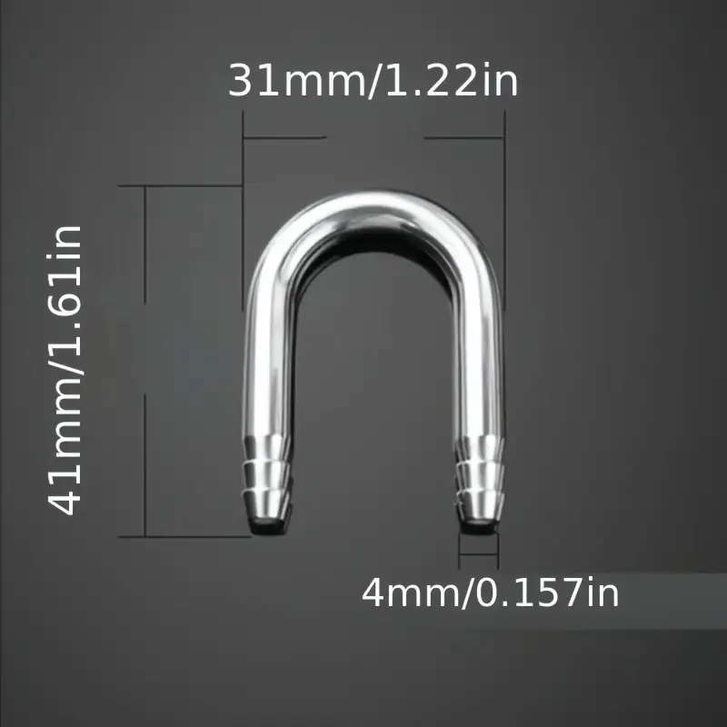 4 Pieces Stainless Steel U-Shaped Aquarium Air Hose Connectors