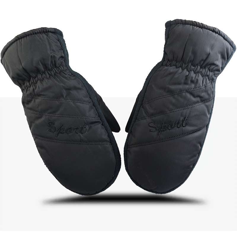 1 Pair Black Reinforcement Warm Gloves