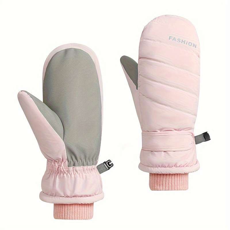 1 Pair Pink One Size Warm Gloves