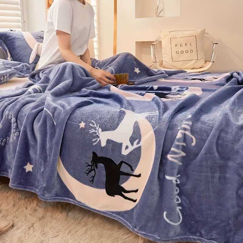 Blanket Color Puppy Blue size 200cmx230cm