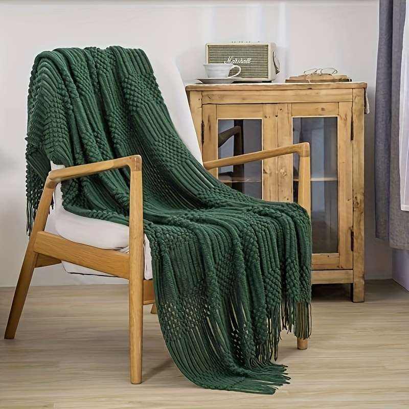 Blanket Color Green size 152.4x203.2cm