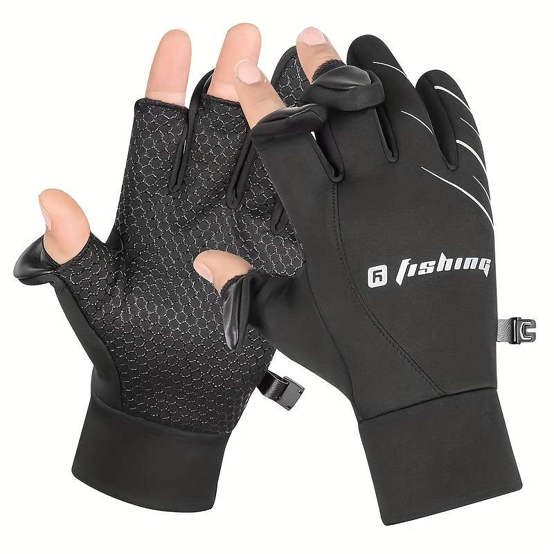 1 Pair Black One Size Outdoor Sports Gloves