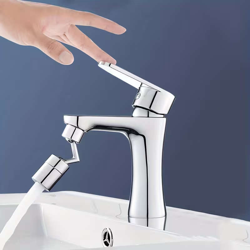 1 Piece Chrome Faucet Sink 720 Degrees Rotatable
